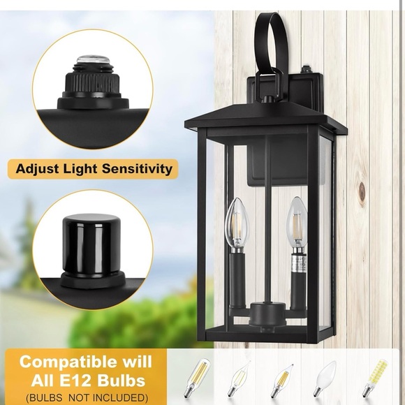 Large Outdoor Light Fixtures Black - Picture 3 of 8